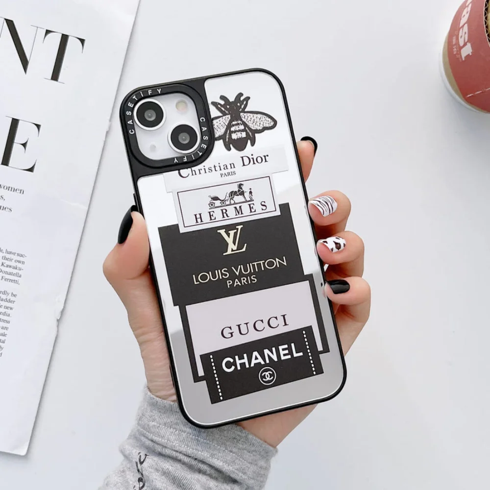 Frosted Hybrid LV Mirror Case for iPhone