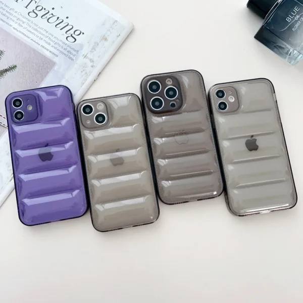 Luxury Soft Coat Puffer Bubble Fashion Silicone Case For iPhone